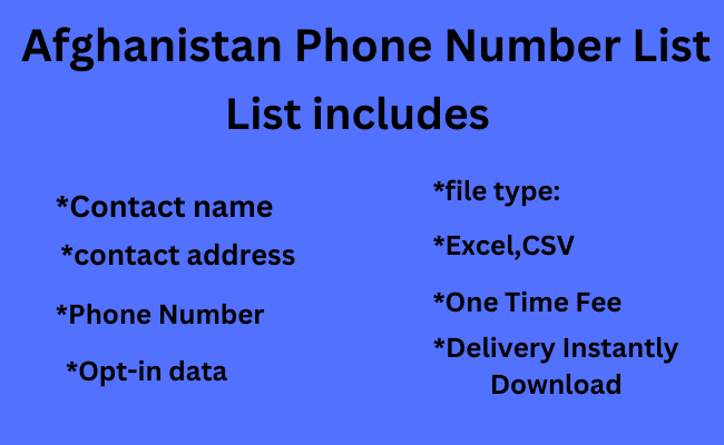 Afghanistan Phone Number List​​​